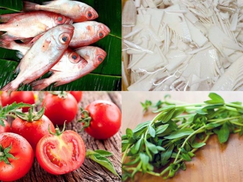 Nguyên liệu chế biến món canh chua cá bã trầu ngon